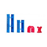 Set Trenulet din lemn Roller Coaster cu macara tunel si 130 de piese